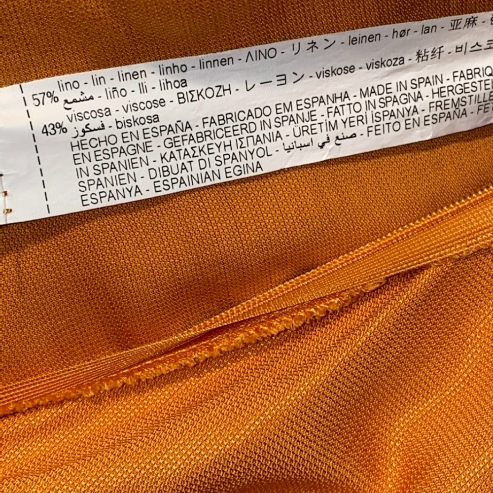 Zara Linen Blend Orange Strappy Dress - Picture 8 of 11